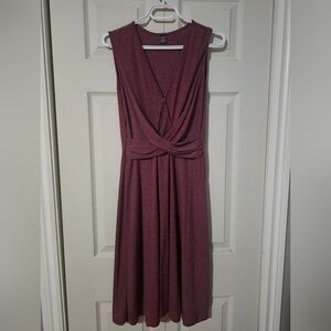 SHEIN Burgundy Wrap Midi Dress